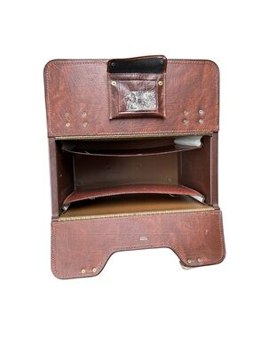 Old Money Vintage 1950s Office Movie Prop Stebco Hard-Shell Leather Brief Case